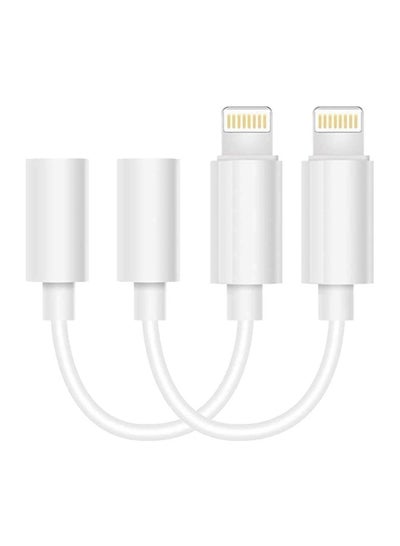 Buy 2PCS [MFi Certified] Lightning to 3.5mm Adapter, Aux Audio Cable Headphone Jack Adapter, Compatible with iPhone 12/12 Pro Max / 11/11 Pro Max/XS/XR/X / 8/7 Plus, Support iOS 13/14 in Egypt