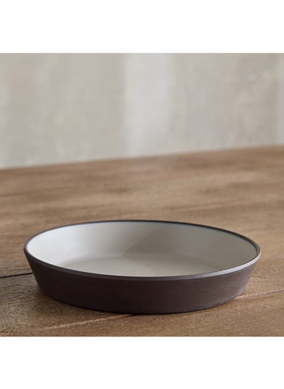 Buy Home Box Mocha Mist 2-Tone Melamine Round Deep Plate 22 x 4 x 22 cm in UAE