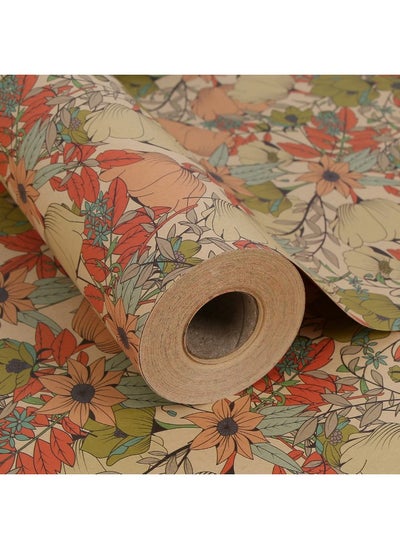 Buy Kraft Floral Wrapping Paper Jumbo Roll All Occasion Flower Gift Wrap Paper For Wedding Bridal Shower Birthday 17 In X 60 Ft in UAE