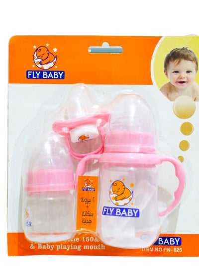 Buy Fly Baby Feeding Bottle With Hand +Feeding Bottle + Round Soother Multi Color in Egypt