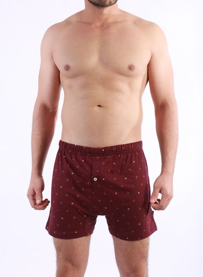 Buy Jet Underwear For Men Printed Boxer-Burgundy in Egypt