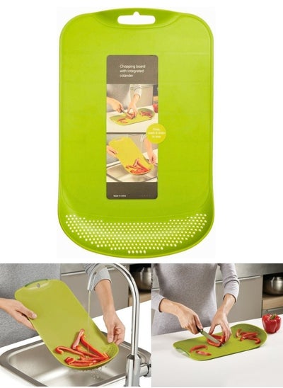 Buy Chopping board with strainer 2 in 1 multi-function plastic cutting board in Egypt