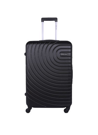 Buy ABS Hardside Spinner Check In Medium Luggage Trolley 24 Inch Black in Saudi Arabia