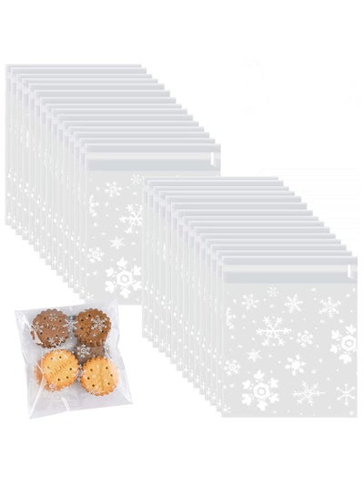 Buy 100-Piece Snowflake Cookie Candy Bags Set Clear in UAE