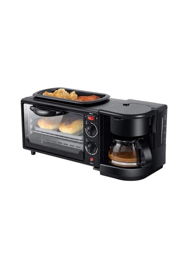 Buy Breakfast Station, 3 in 1 Breakfast Machine,  Multifunctional Oven with Coffee Maker and Griddle, Portable Family Size, for Making Coffee, Sandwiches, Cake in UAE