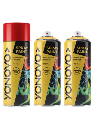 Buy Pack of 3 Spray Paints - Red in Saudi Arabia