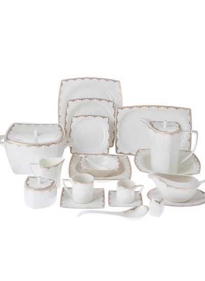 Buy Dinner set 77 pieces of luxurious porcelain, number 6 people in Saudi Arabia