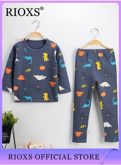 Buy Baby Boys Long Sleeve Tops Pants Clothes Set 2 Pcs Pajama Set Outfits Playwear Sleepwear in UAE