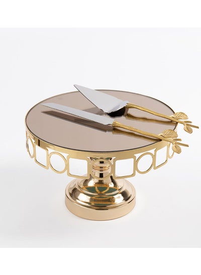 اشتري Karel Cake Presentation Stand, Gold - 28 cm في الامارات