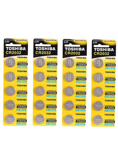 Buy TOSHIBA CR2032 20 pcs Lithium Coin Cell Battery 3.0V in UAE
