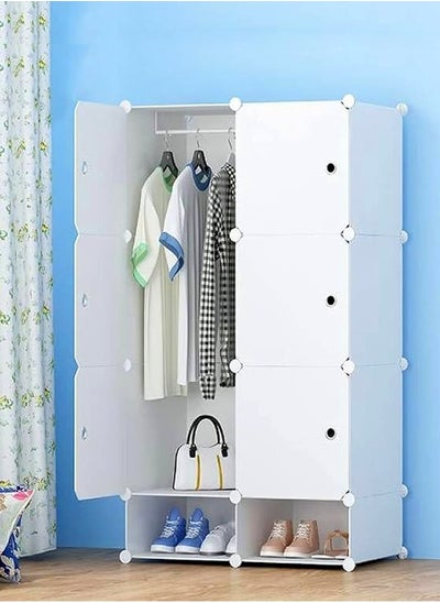 اشتري Wardrobes Bedroom Furniture Home Resin Assembly Closet Clothes Storage Rack 75 x 47 x 129 cm في الامارات