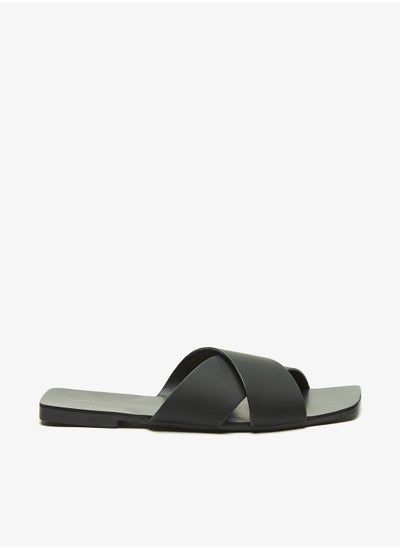 اشتري Floral Bella Solid Slip-On Cross Strap Slide Sandals في السعودية