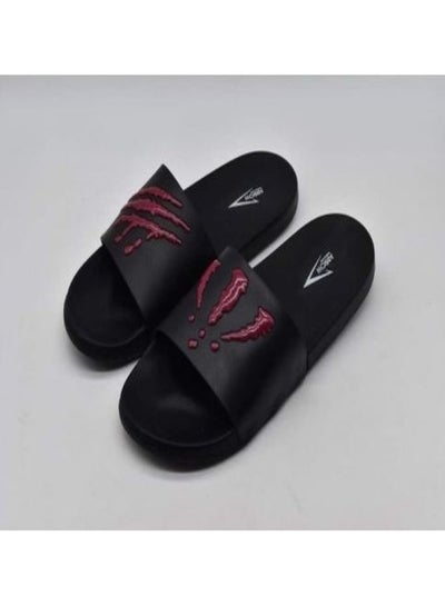Buy Men's and youth's medical rubber slippers, black * red in Egypt