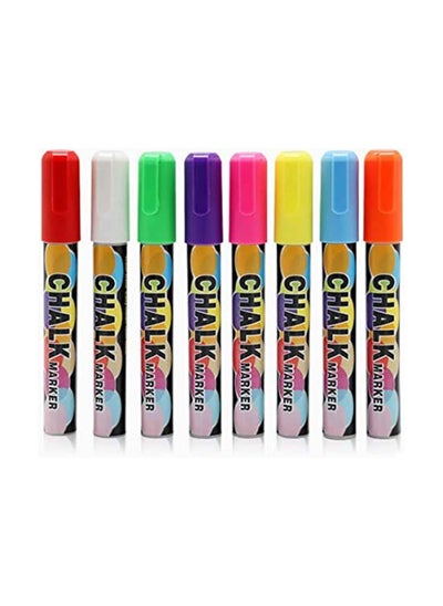 Buy 8 Pack Chalk Markers Colorful Erasable Glass Chalkboards Pens With Reversible Tips in UAE