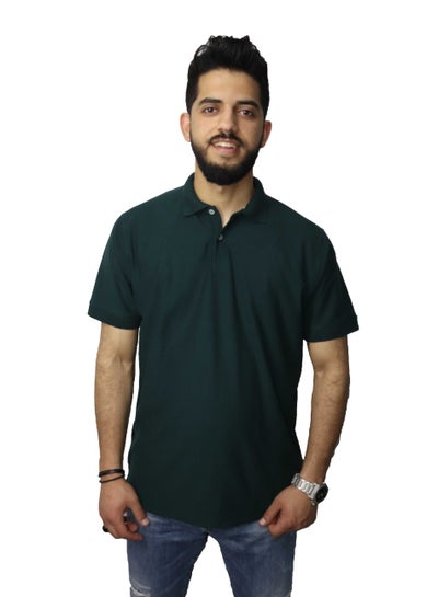 Buy Casual Polo T-Shirt Cotton - Dark Green in Egypt