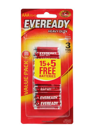 اشتري 20-Piece Heavy Duty AAA Batteries في الامارات