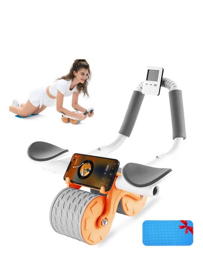 Buy Automatic Rebound Ab Abdominal Exercise Roller Wheel, with Elbow Support and Timer, Abs Roller Wheel Core Exercise Equipment, for Men Women in UAE
