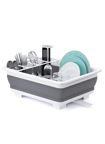 Buy Dish Drying Rack Portable Dinnerware Drainer Organizer for Kitchen RV Campers Travel Trailer Space Saving Kitchen Storage Tray in UAE