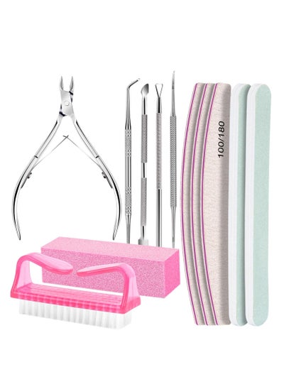 Buy Pedicure Kit Hand Foot Manicure Care Set，Nail Files 100/180, Nail Buffer Block, Cuticle Nippers, Cuticle Pusher, Cuticle Trimmer, Nail Lifter for Ingrown Toenails, Nail Tools, Nail Kit, Pedicure and M in Saudi Arabia