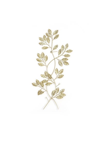 اشتري Leaf Branch Wall Plaque Gold 33x60cm في الامارات