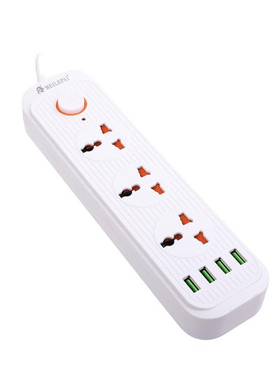 Buy Tycom Power Strip Surge Protector with USB- Extension Cord Flat Plug with Widely 3 AC Outlet and 4 USB, Small Desktop Station with 6 ft Power Cord, Compact Socket in UAE