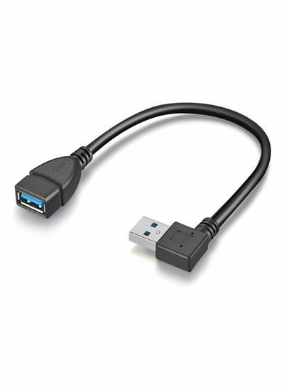 اشتري 2 Pack USB 3.0 Extension Cable, 7 Inch Right & Left Angle Male to Female Adapter, High-Speed Data Transfer, Durable Extender Cord for Easy Connectivity في الامارات