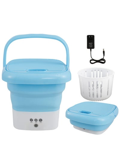 Buy Portable Washing Machine, Mini Folding Washer and Dryer Combo, with Small Foldable Drain Basket for Underwear, Socks, Baby Clothes in UAE
