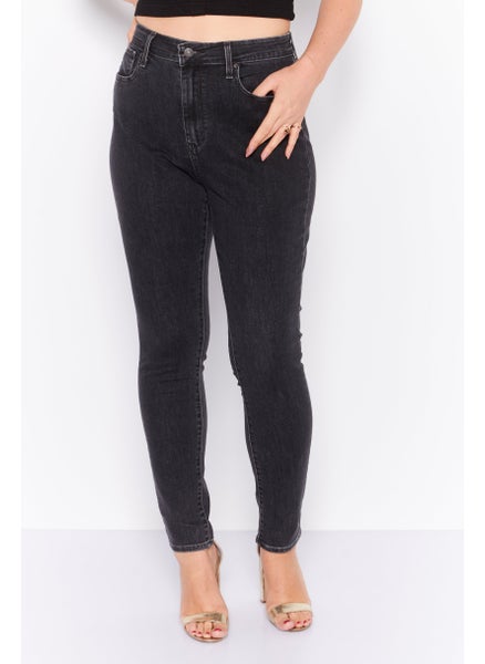 اشتري Women Regular Fit Plain Stretchable Denim, Black في الامارات