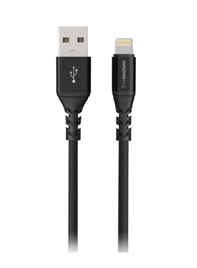 Buy Powermax PLUS Lightning Cable USB Connector 3M MFI Certified Fast Charge - Black in UAE