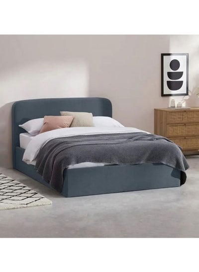 اشتري Button tufted bed Blue - 100cm في مصر