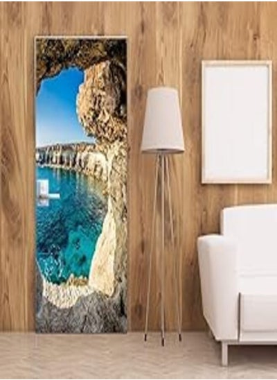 Buy 3D Wallpaper Sticker Ocean Cave Door Sticker Self adhesive Wall Stickers Home decoration Gifts Bedroom Wallpapers in Egypt