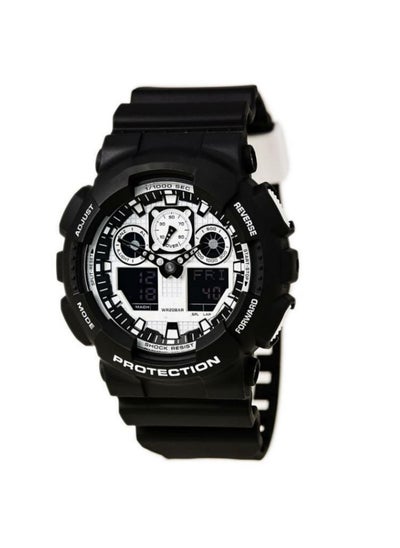 Buy Waterproof Dual Display Quartz Movement Watch Resin Strap in Saudi Arabia