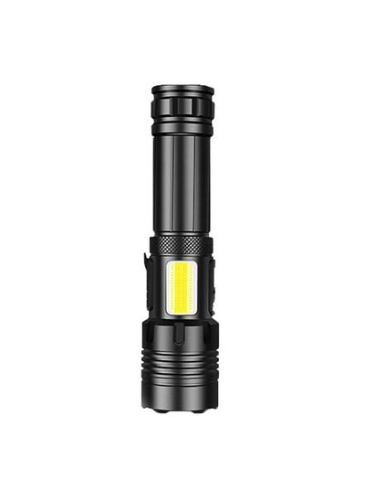 اشتري Torch 9cm with Cob Sidelight,USB Rechargeable Torch,Out and About and Emergency,For Outdoor Trips/Camping(Black) في السعودية