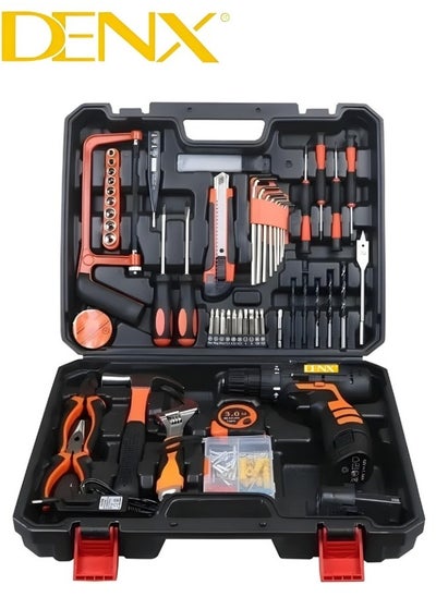 Buy CORDLESS DRILL SET  Professional Household Home Tool Kit Set with DIY Hand Tool Kits for Garden Office House Repair Maintain |10mm | Speed 0 - 800 R/MIN |  12V | 1300mAH | DX1778 in Saudi Arabia