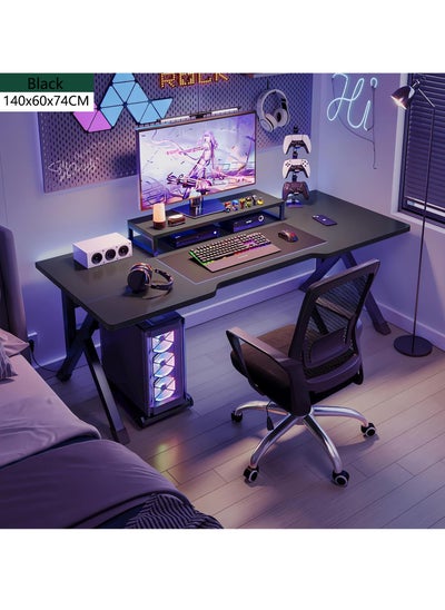 Buy Gaming Desk Small Gaming Desk for Kids Gift Idea PC Computer Desk Home Office Desk Workstation with Carbon Fiber Surface Gaming Table 140x60x75cm in Saudi Arabia