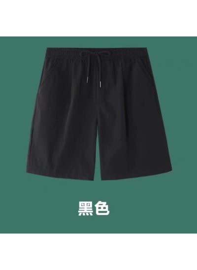 اشتري Summer Retro Solid Color Unisex Cargo Shorts thin black shorts في السعودية