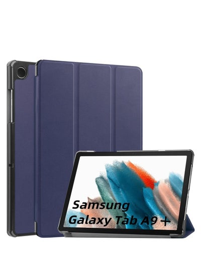 اشتري Samsung Galaxy Tab A9+ A9 Plus 11"case,Custer Case for SM-X210 SM-X216 SM-X218,Ultra-thin PU-Leather Hard Shell Cover - Blue في السعودية