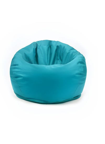 Buy Faux Leather Bean Bag With Polystyrene Beads Filling Cyan, L in UAE