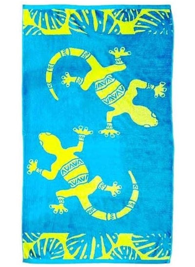 Buy Beach Towel Green Crocodile Print 170x90 cm-Multicolor in Egypt