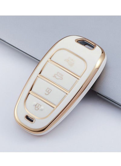 Buy Soft TPU Smart Remote Car Key FOB Cover Holder Case Fit for Hyundai 2020 2021 Sonata 2022 Tucson Full Protection Car Key Shell Accessories (4 Button-White) in Saudi Arabia