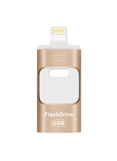 Buy 256GB USB Flash Drive, Shock Proof Durable External USB Flash Drive, Safe And Stable USB Memory Stick, Convenient And Fast I-flash Drive for iphone, (256GB Gold Color) in Saudi Arabia