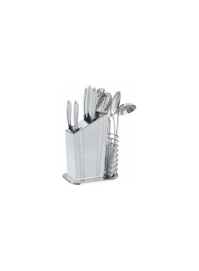 Buy 12-Piece Stainless Steel Knife and Distribution Set with Finish, White BSE015WS231 in Egypt
