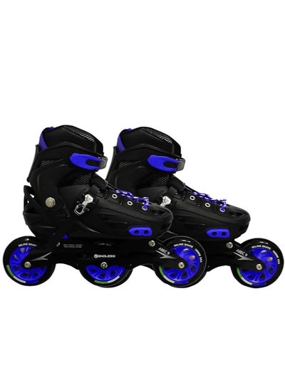 Buy Inline Adjustable Skates Medium Size 34 EUR (UK 1.5) - 38 EUR (UK 5) for 6 to 12 Years |  Aluminium Chassis and 100 mm PU Three Wheels | Skating Shoes in UAE