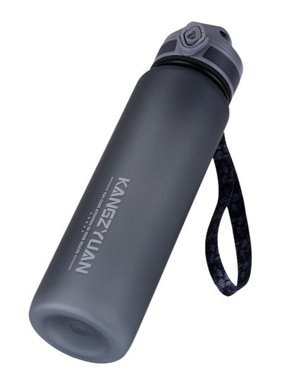 Buy Sports Water Bottle 650ML Protein Shaker Outdoor Travel Portable Leakproof Drinkware Plastic Drink Bottle BPA Free 0.65L Grey in Saudi Arabia