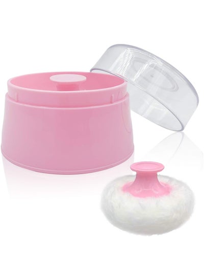 اشتري BPA Free Baby Powder Puff Box, Large 2.8" Fluffy Body After-Bath Powder Case, Baby Care Face/Body Villus Powder Puff Container في الامارات