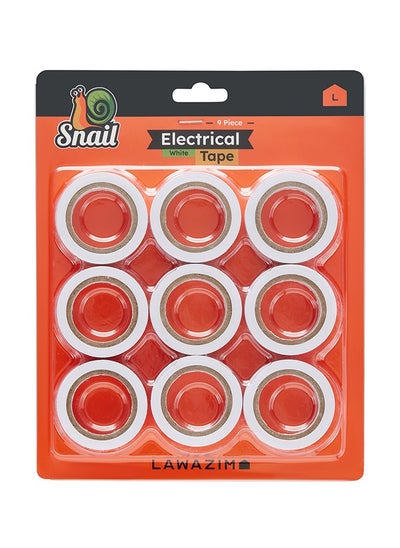 Buy Snail 9-Piece Electrical Tape - White in Saudi Arabia