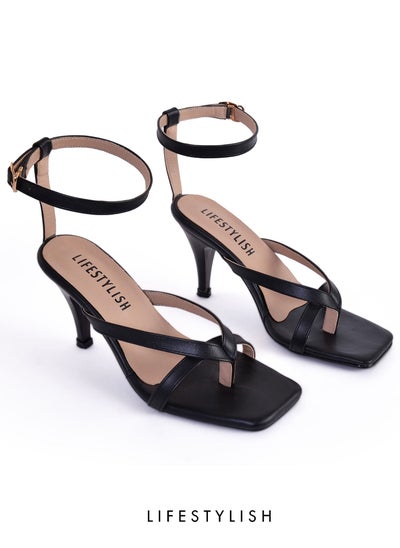 Buy SN-699 Sandal Leather Heel - Black in Egypt