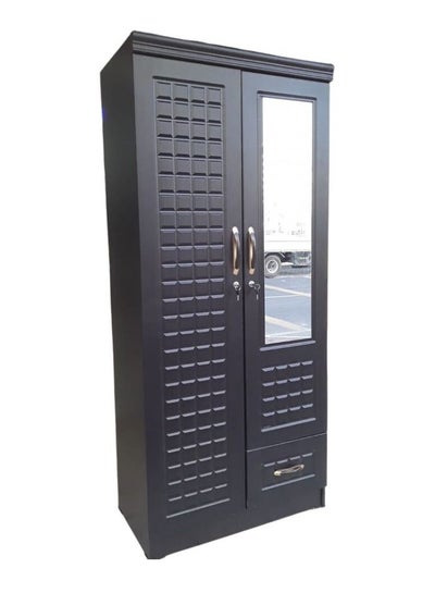 Buy 2 Door Wooden Wardrobe Cabinet Cupboard Engineered Wood Perfect Modern Stylish Heavy Duty Wenge 185 Cm in UAE