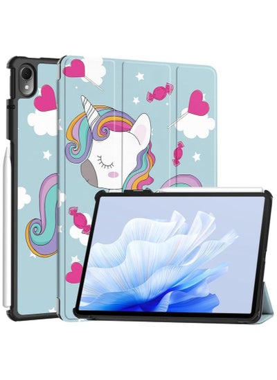 اشتري Case Compatible with Huawei Matepad Air 11.5 inch 2023 Tri-Fold Smart Tablet Case,Hard PC Back Shell Slim Stand Folio Case Cover[Support Pen Magnetic Charging] (Unicorn) في السعودية