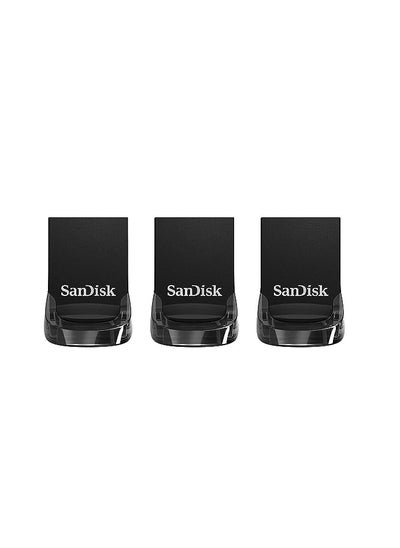 اشتري SanDisk 32GB 3 Pack Ultra Fit USB 3.1 Flash Drive 3x32GB SDCZ430 032G G46T, Black, 32GB (3-Pack) في الامارات